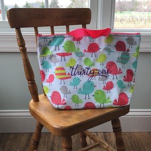 NWOT- Thirty-One Gifts Chicks Pattern Thermal Tote